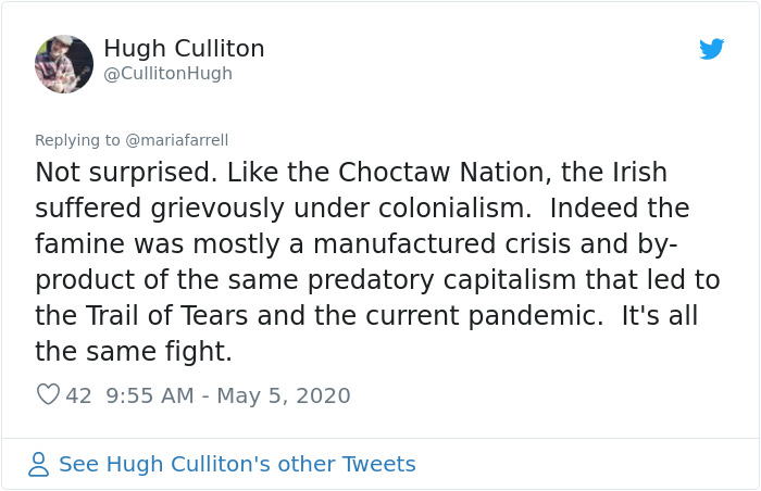 Native Americans Send Ireland $170 As 1845 Famine Aid, Ireland Gives Back By Fueling $2.9M COVID-19 Relief Fund In 2020