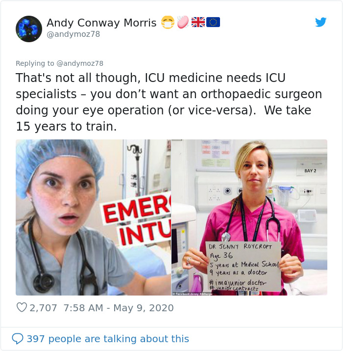 ICU Consultant Takes To Social Media To Explain The Consequences Of Lifting The Lockdown For A Street Party ICU Consultant Takes To Social Media To Explain The Consequences Of Lifting The Lockdown For A Street Party