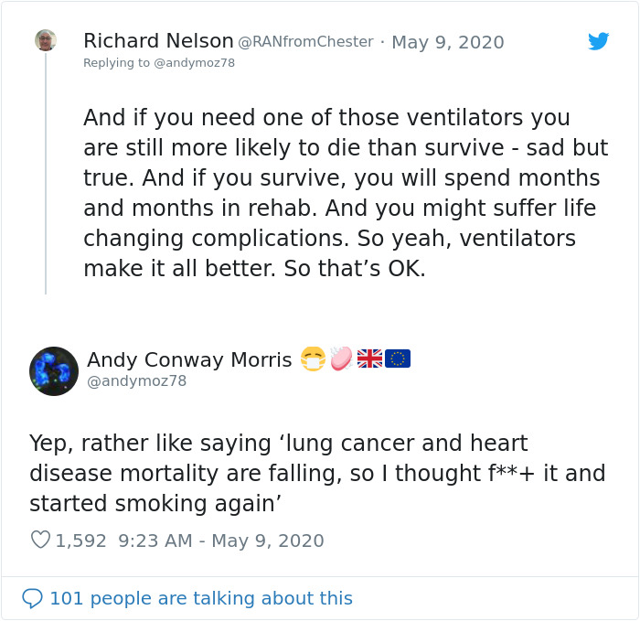 ICU Consultant Takes To Social Media To Explain The Consequences Of Lifting The Lockdown For A Street Party ICU Consultant Takes To Social Media To Explain The Consequences Of Lifting The Lockdown For A Street Party