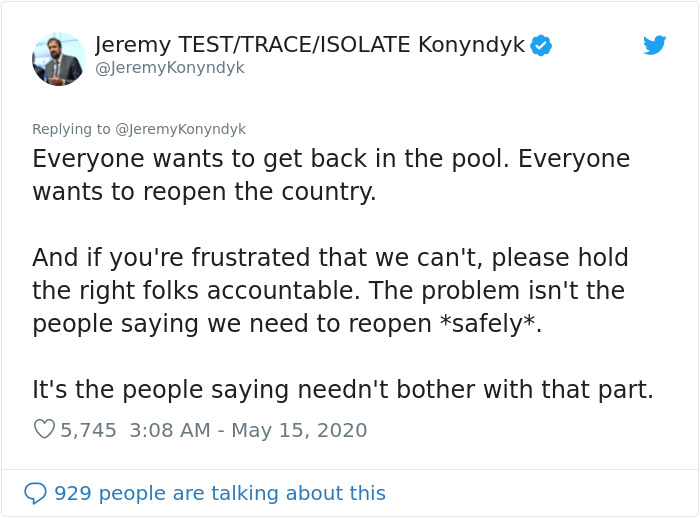 This Man Perfectly Puts The US Reopening Question In Perspective By Comparing Coronavirus To Poop In A Pool This Man Perfectly Puts The US Reopening Question In Perspective By Comparing Coronavirus To Poop In A Pool