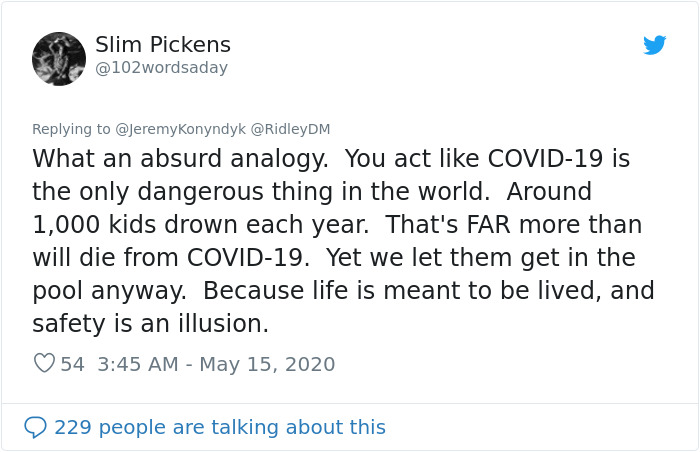 This Man Perfectly Puts The US Reopening Question In Perspective By Comparing Coronavirus To Poop In A Pool This Man Perfectly Puts The US Reopening Question In Perspective By Comparing Coronavirus To Poop In A Pool