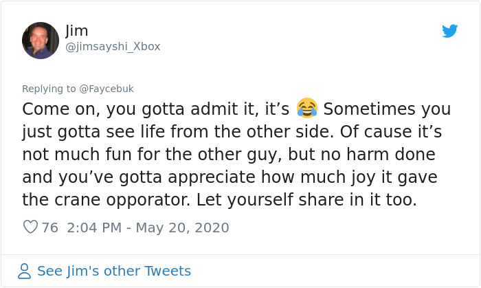 Crane Operator Annoys Sunbather By Casting A Shadow On Him