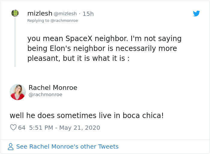&lsquo;It&rsquo;s Infuriating&rsquo; &ndash; Woman Shares What It&rsquo;s Like To Be Elon Musk&rsquo;s SpaceX Neighbor