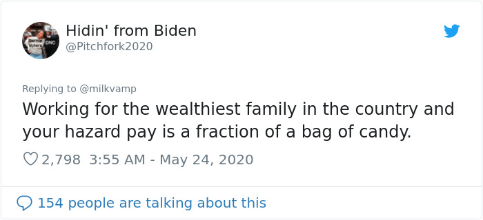 People Are Posting What 'Extra Pay' They Receive As Encouragement For Working During The Pandemic And Some Say It's Humiliating