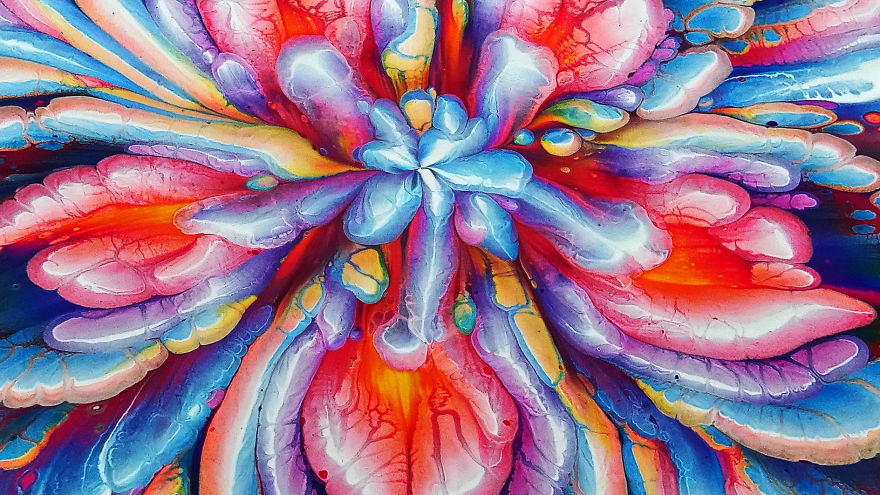 Gorgeous Rainbow Flower ~ Must See ~ Acrylic Pour Painting ~ Step By Step ~ Paint #withme Gorgeous Rainbow Flower ~ Must See ~ Acrylic Pour Painting ~ Step By Step ~ Paint #withme