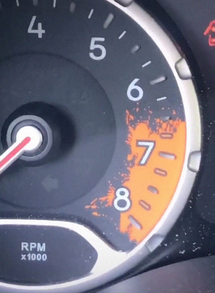 Orange splash on the speedometer