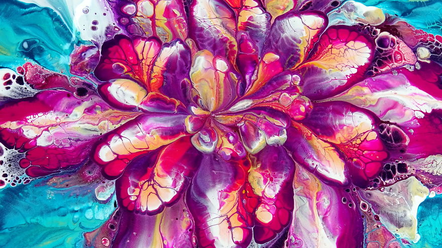 Glue And Water Mix Works Well For Reverse Flower Dip ~ Acrylic Pour Painting ~ Paint #withme Glue And Water Mix Works Well For Reverse Flower Dip ~ Acrylic Pour Painting ~ Paint #withme