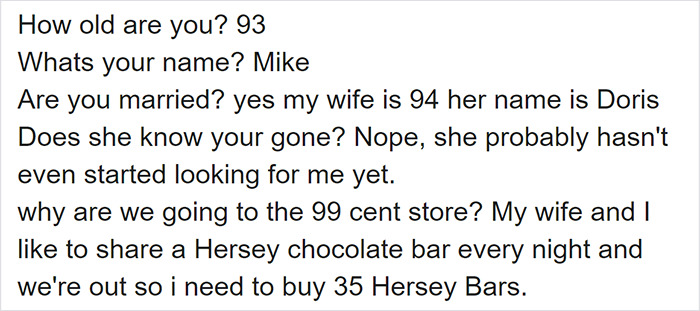 93 Y.O. Man Desperate To Keep Up The Tradition Of Sharing A Hershey's Bar With His Wife Every Night Despite Quarantine Decides To Hitchhike To The Store