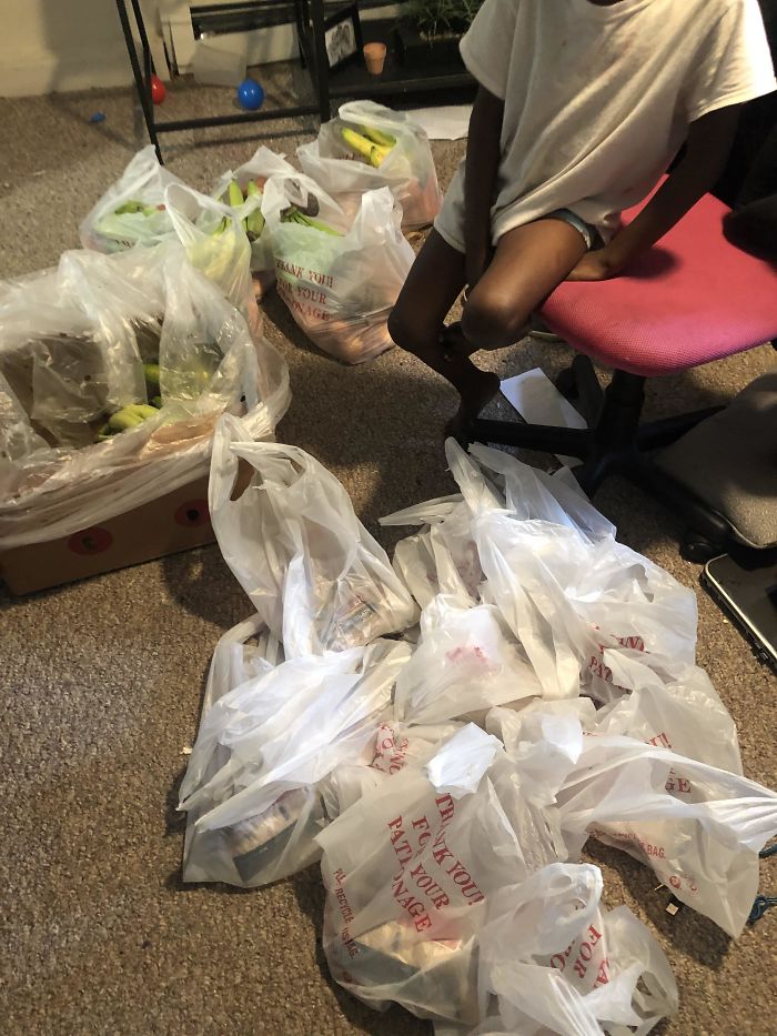 My Church’s Food Pantry Had To Close. So My Sister Picked Up All The Food, Sanitized Everything, And Created Bags Of Food For All The Elderly Members Of The Church Who Relied On The Food Pantry. She Drove To Their Homes And Left The Food At Their Doors. She Did All This After Working All Night