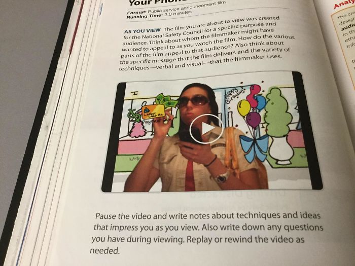 This Hardcopy Ela Book Is Complete With Useless Hyperlinks And And Unwatchable Videos. Go American Education System