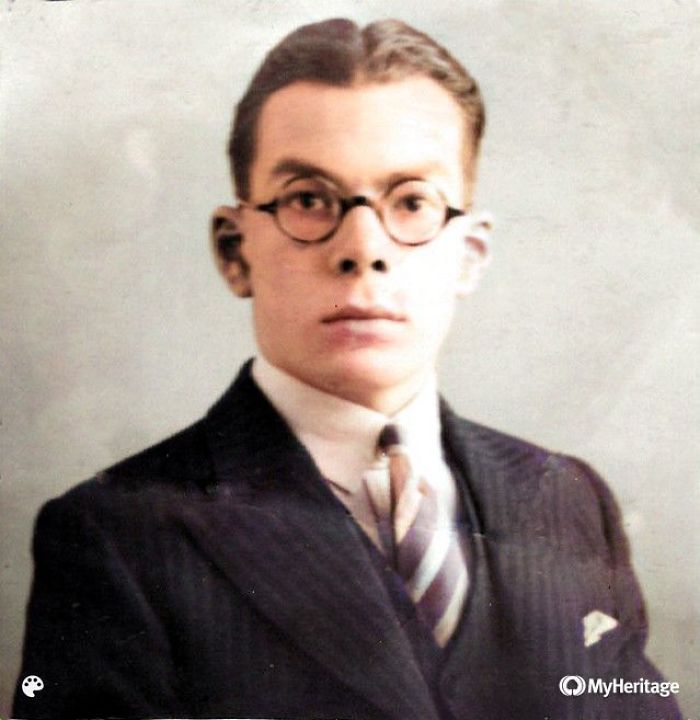 My Paternal Grandfather Aged 16 Colourised