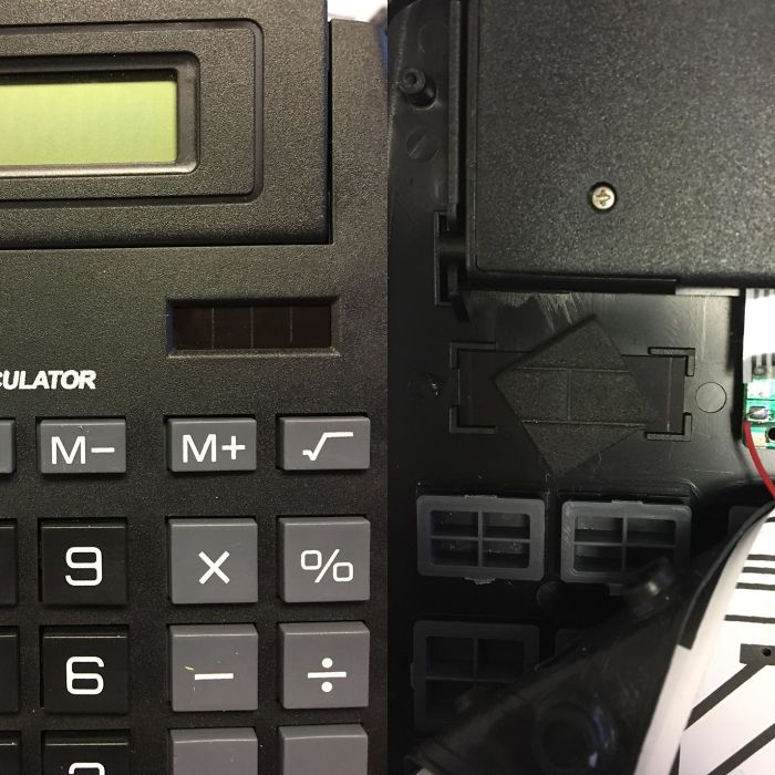 Opened Up A Cheap Calculator Today To Find Out The Solar Strip Was Just A Piece Of Plastic That’s Not Connected To Anything