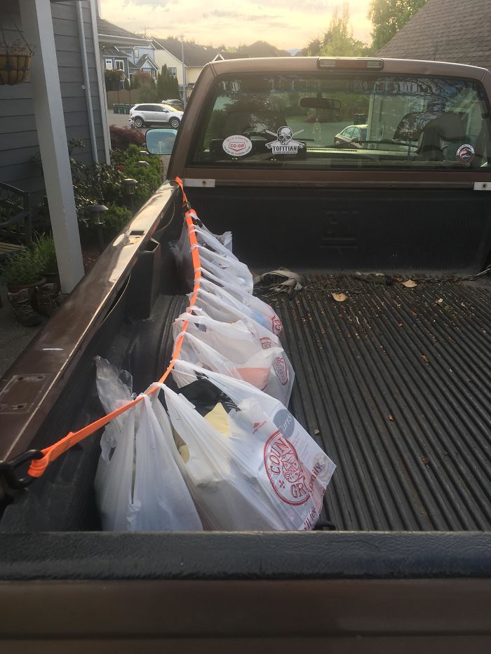 When You’ve Got Too Many Groceries For Your Reg Cab Pickup