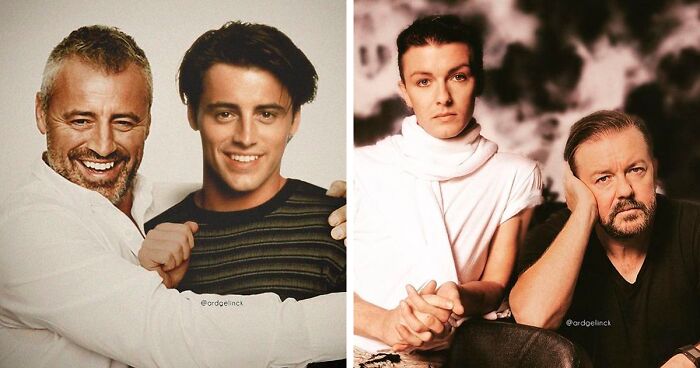 30 Celebrities Photoshopped Side-By-Side With Their Younger Selves Show How Aging Has Changed Them (New Pics)