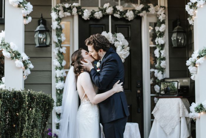 Did Our Covid-19 Wedding On Front Porch On Front Of People 6 Ft Away In Lawn, In Cars, And Live Streamed! Best Day Ever