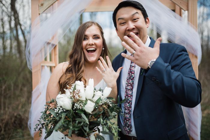 Getting Married In My Parent’s Driveway During A Global Pandemic Wasn’t Exactly How We Pictured Our Day, But It Was Beautiful Nonetheless