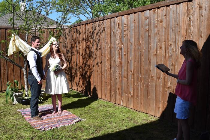 My Wedding Was Canceled But We Got Married Anyway, In Our Backyard During A Quarantine