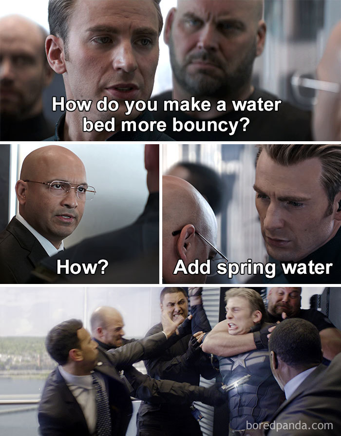 Captain America Elevator Scene Bad Jokes And Puns