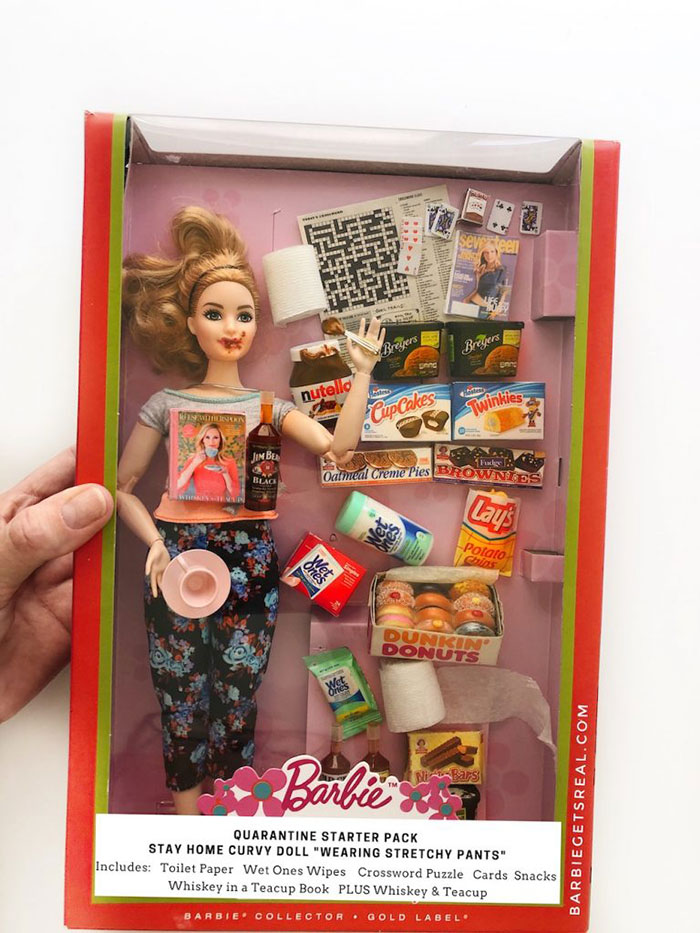 Quarantine Barbie Starter Pack – Stay Home Curvy Doll “Wearing Stretchy Pants”