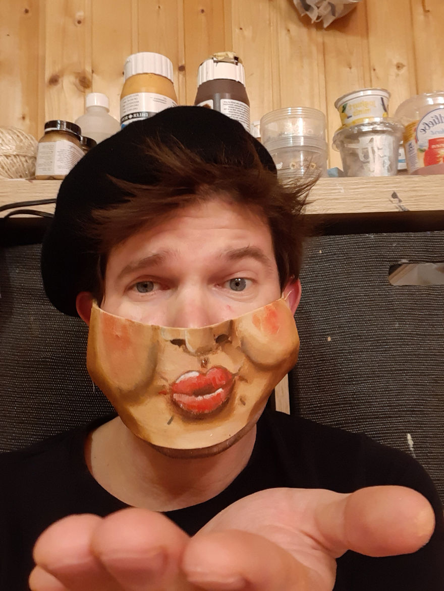 In Order Not To Let Creativity Die, The Artist Makes Fun Masks During Quarantine