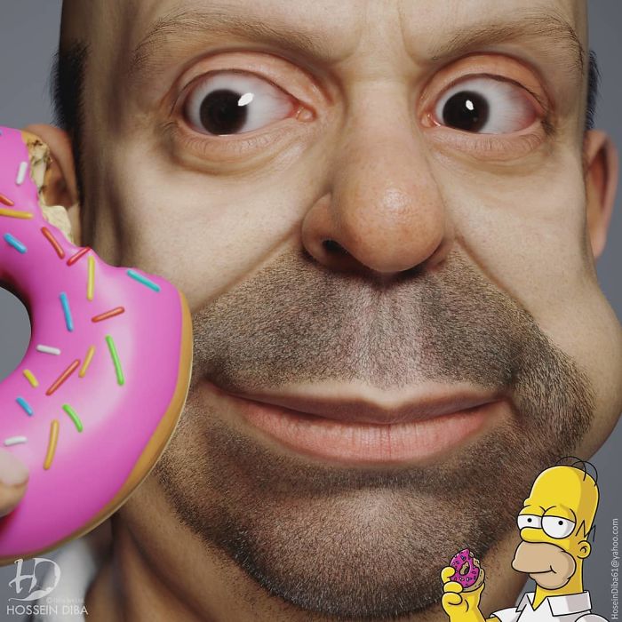 Artist Comes Up With Cursed Imagery As He Tries Realistically Recreating 'The Simpsons' Characters Artist Comes Up With Cursed Imagery As He Tries Realistically Recreating 'The Simpsons' Characters