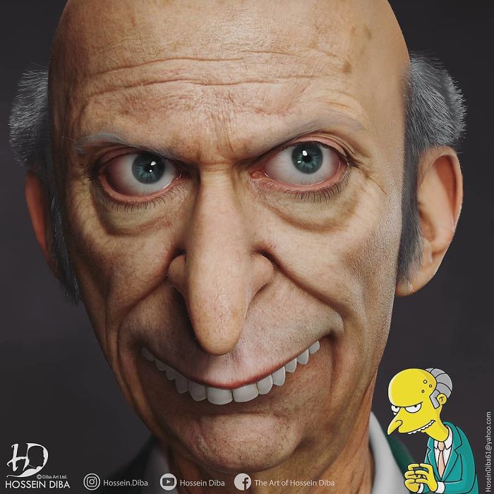 Artist Comes Up With Cursed Imagery As He Tries Realistically Recreating 'The Simpsons' Characters