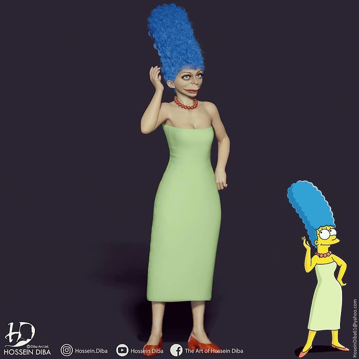 Artist Comes Up With Cursed Imagery As He Tries Realistically Recreating 'The Simpsons' Characters