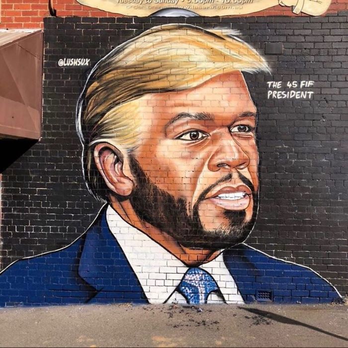 This Street Artist Can't Stop Trolling 50 Cent And The Rapper Is Getting Increasingly 'Irritated' By It