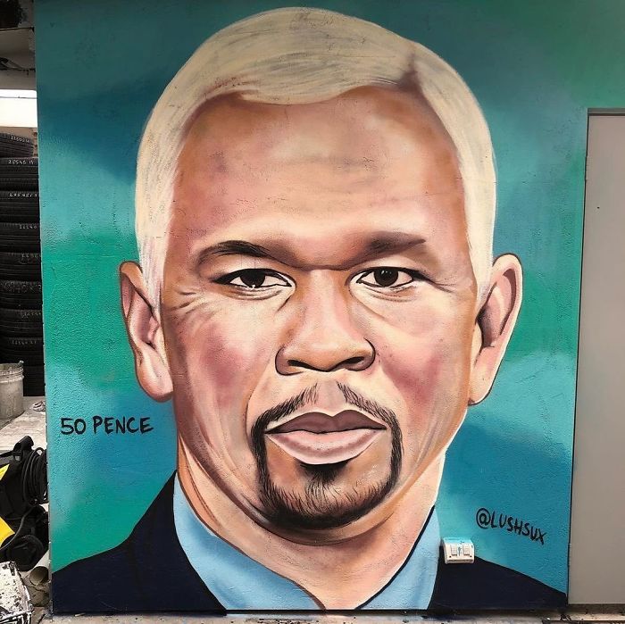 This Street Artist Can't Stop Trolling 50 Cent And The Rapper Is Getting Increasingly 'Irritated' By It