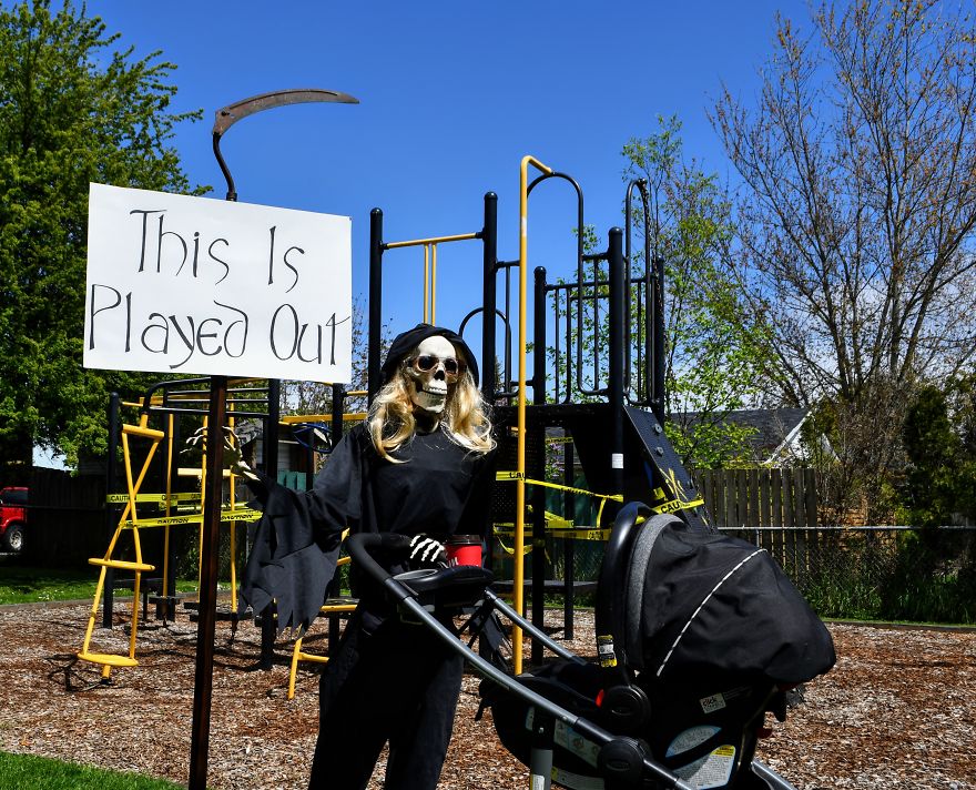 My Halloween Skeletons Became "Humerus" Counter Protestors