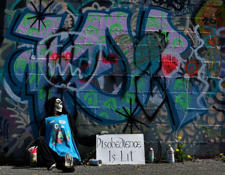 My Halloween Skeletons Became "Humerus" Counter Protestors