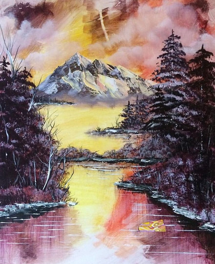 I Spent Quarantine Painting Intricate Pieces Of Litter Into My Traditional Nature Landscapes. I Spent Quarantine Painting Intricate Pieces Of Litter Into My Traditional Nature Landscapes.