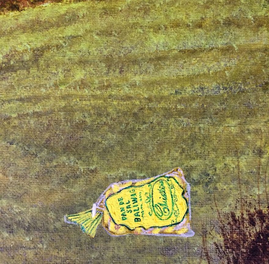 I Spent Quarantine Painting Intricate Pieces Of Litter Into My Traditional Nature Landscapes.