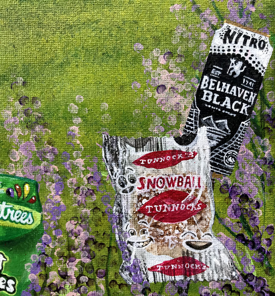 I Spent Quarantine Painting Intricate Pieces Of Litter Into My Traditional Nature Landscapes.