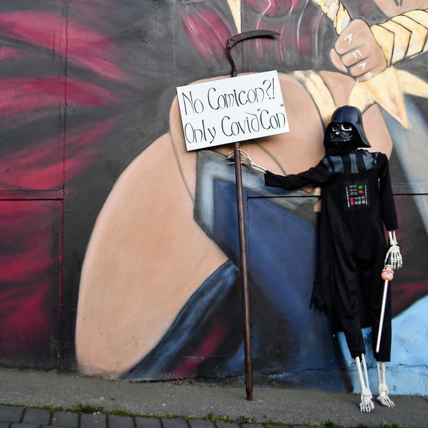 My Halloween Skeletons Became "Humerus" Counter Protestors