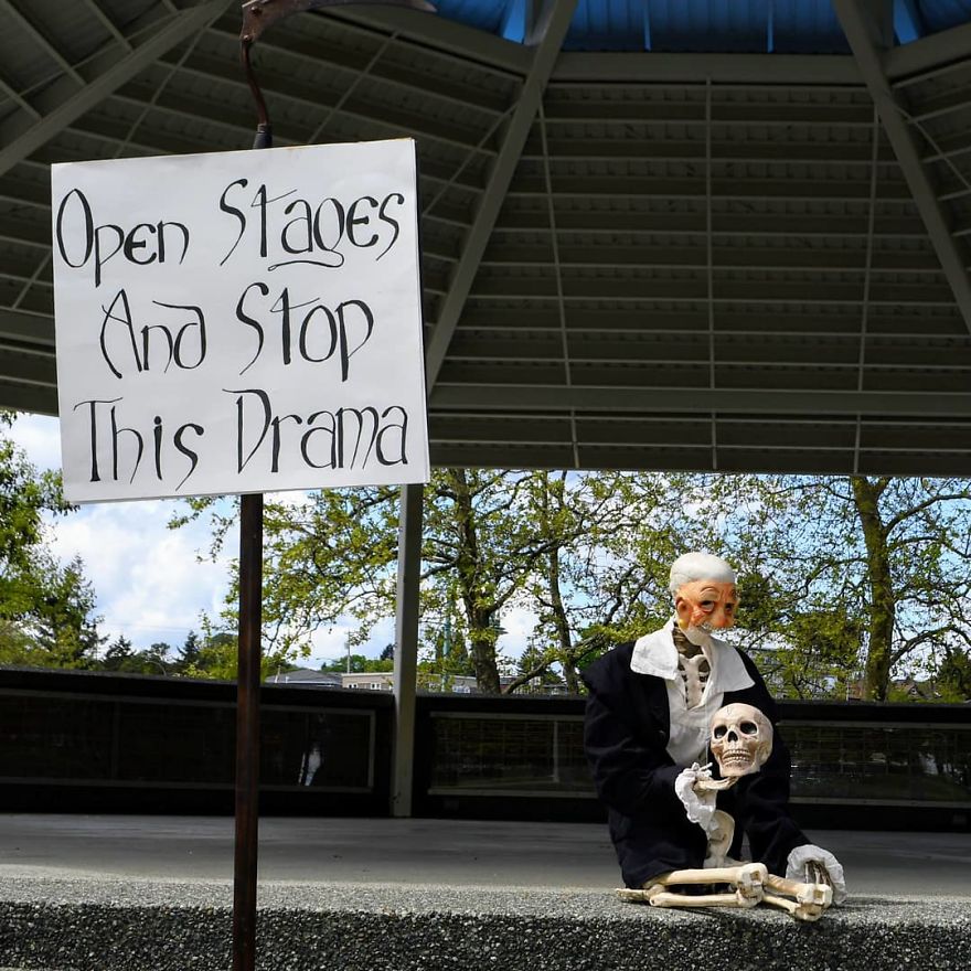 My Halloween Skeletons Became "Humerus" Counter Protestors