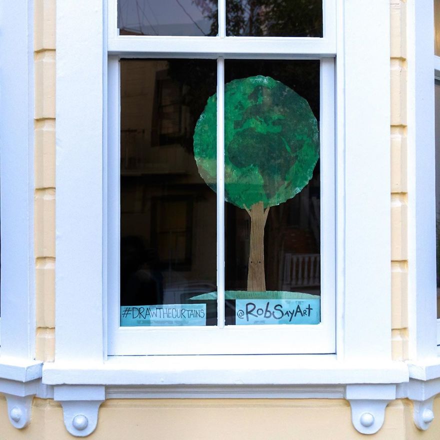 Planted A Tree In The Window To Celebrate Earth Day