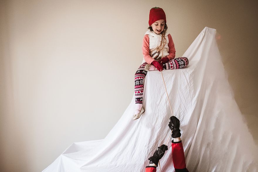 My Daughter And I Take Fun Travel Photos In Lockdown, We Are On Day 36 Of Our Mountain Adventure At Home 