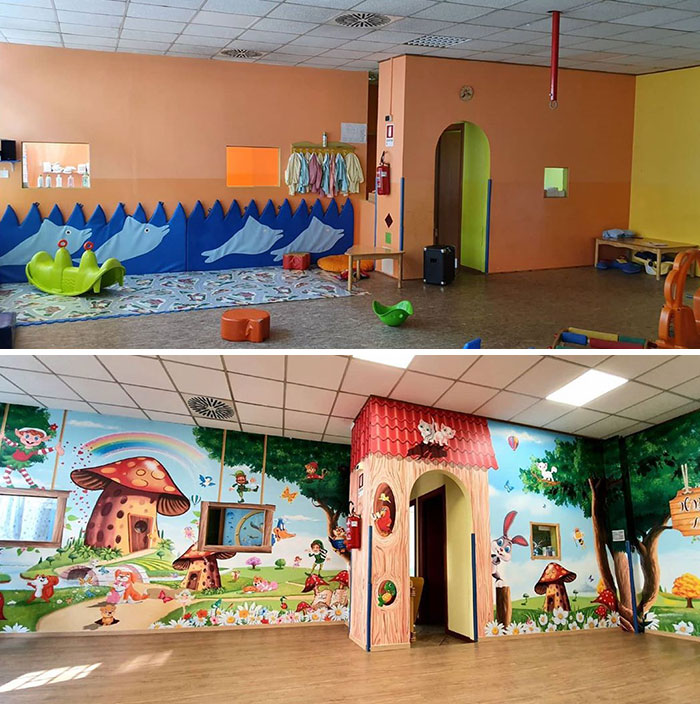 This Italian Painter Turns The Hospital's Walls Into An Enchanted Kingdom To Help Children Deal With Their Fears