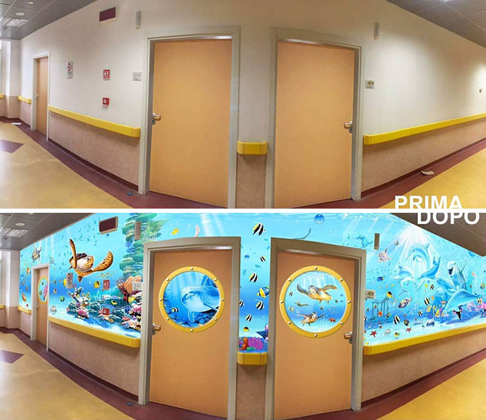 This Italian Painter Turns The Hospital's Walls Into An Enchanted Kingdom To Help Children Deal With Their Fears