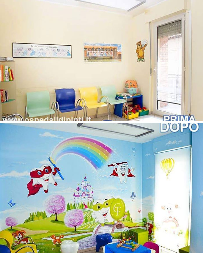 This Italian Painter Turns The Hospital's Walls Into An Enchanted Kingdom To Help Children Deal With Their Fears