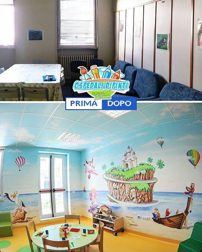 This Italian Painter Turns The Hospital's Walls Into An Enchanted Kingdom To Help Children Deal With Their Fears