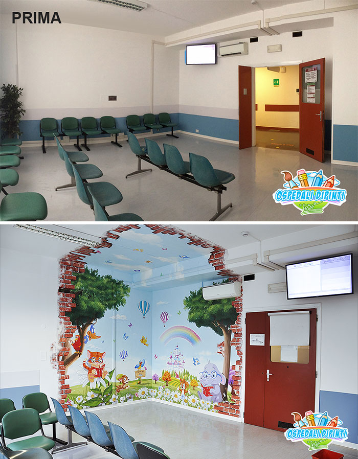 This Italian Painter Turns The Hospital's Walls Into An Enchanted Kingdom To Help Children Deal With Their Fears