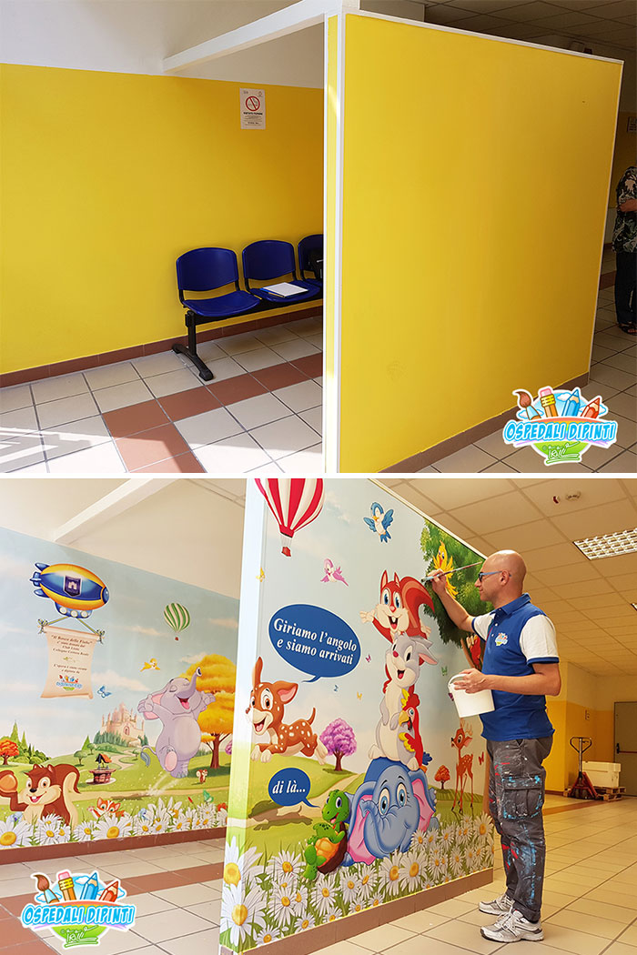 This Italian Painter Turns The Hospital's Walls Into An Enchanted Kingdom To Help Children Deal With Their Fears