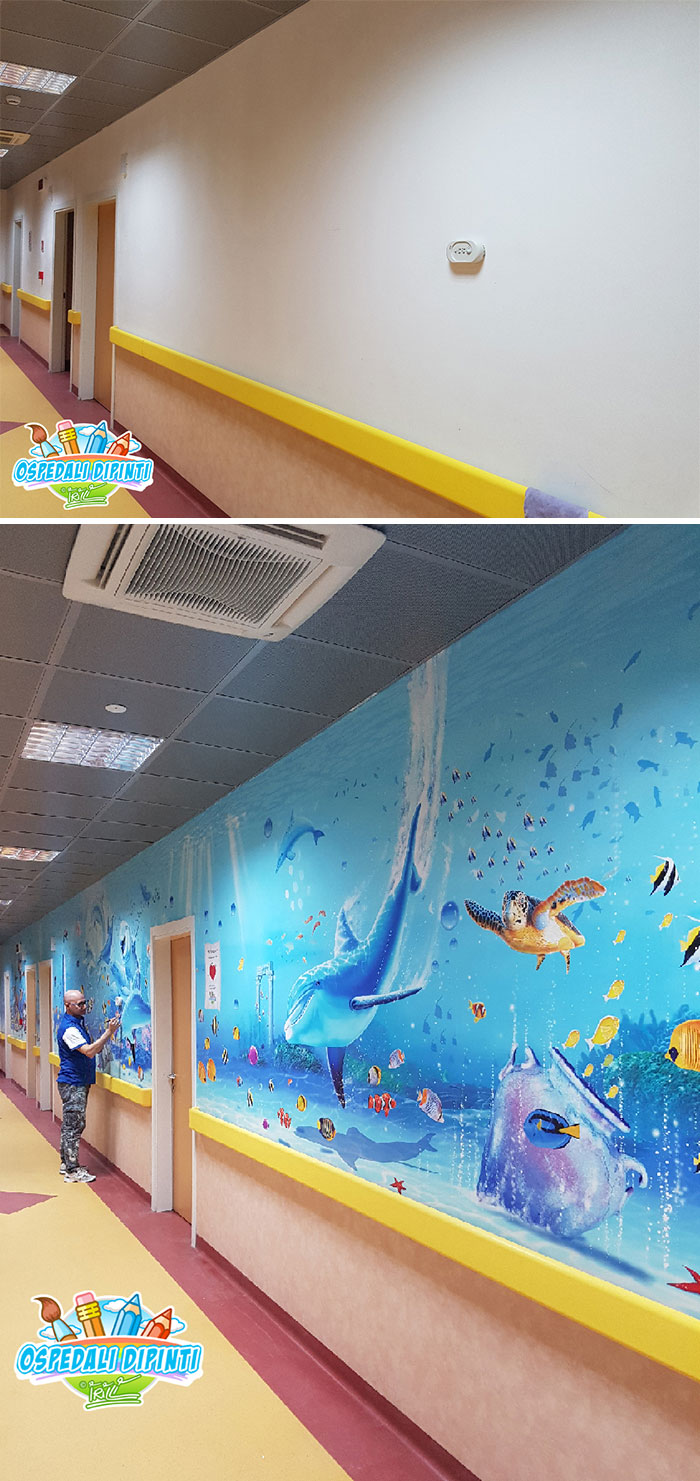 This Italian Painter Turns The Hospital's Walls Into An Enchanted Kingdom To Help Children Deal With Their Fears