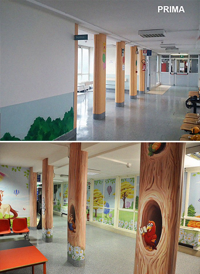 This Italian Painter Turns The Hospital's Walls Into An Enchanted Kingdom To Help Children Deal With Their Fears