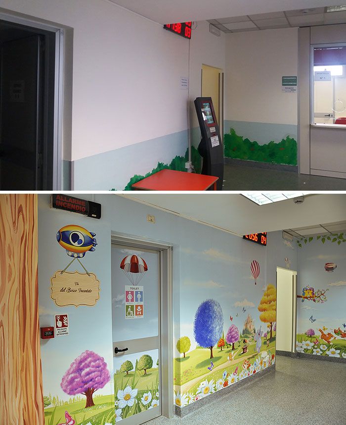 This Italian Painter Turns The Hospital's Walls Into An Enchanted Kingdom To Help Children Deal With Their Fears