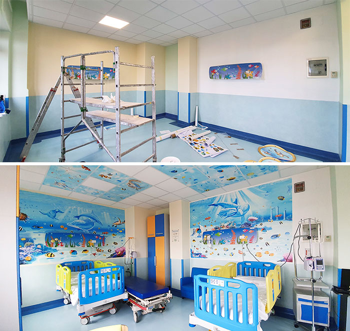 This Italian Painter Turns The Hospital's Walls Into An Enchanted Kingdom To Help Children Deal With Their Fears