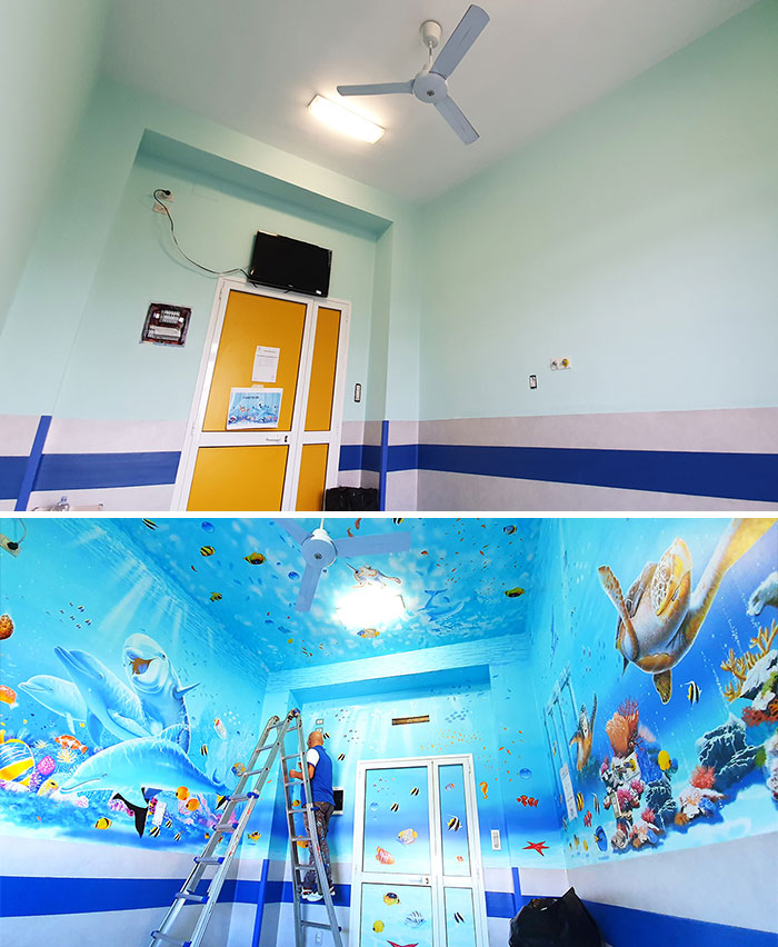 This Italian Painter Turns The Hospital's Walls Into An Enchanted Kingdom To Help Children Deal With Their Fears