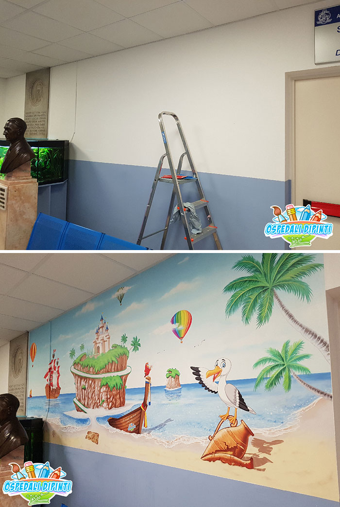 This Italian Painter Turns The Hospital's Walls Into An Enchanted Kingdom To Help Children Deal With Their Fears